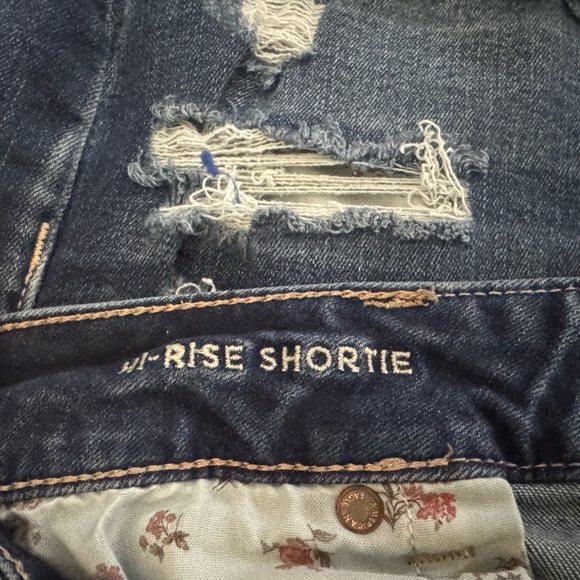 American Eagle Outfitters Size 16 Stretch Hi-Rise Shortie Denim Shorts - Picture 5 of 7